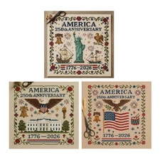 Historical Sampler Company - Golden US Anniversary Cross Stitch Kit