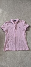 Womens Fred Perry Polo Shirt Baby Pink And Black Size 14