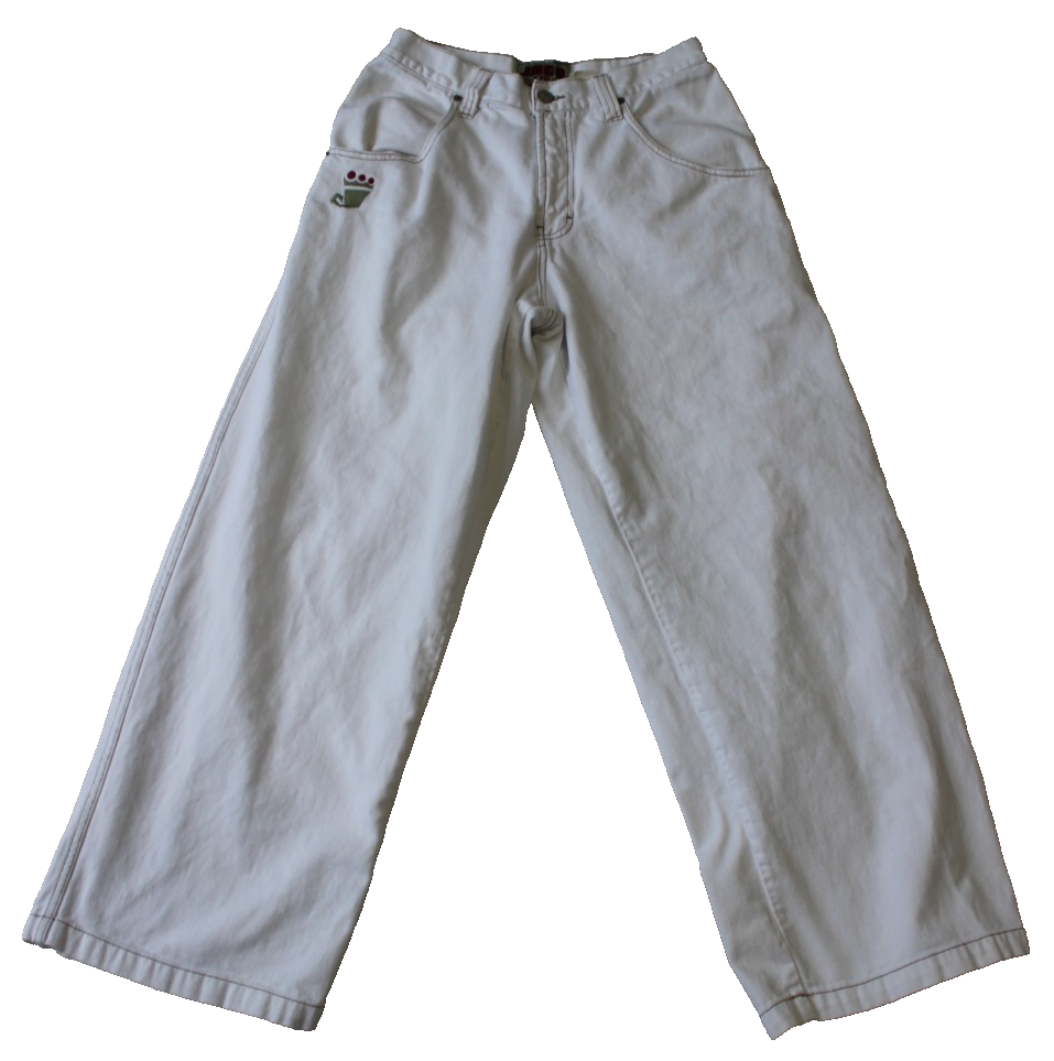 VTG 90's JNCO Smoke Stacks 179 Women's Jeans Size 32X32 White Easy Wide Y2K USA