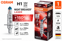 1 StüCk H1 12V 55W P14.5S Night Breaker Laser +150% Mehr Helligkeit Osram Licht,