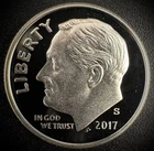 2017-S 90% SILVER GEM PROOF Roosevelt Dime 10C .900 Fine DEEP CAMEO Coin