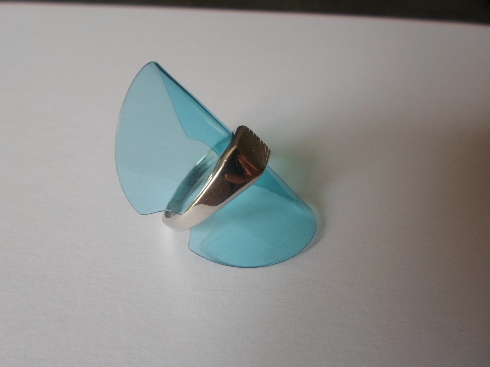 solid silver ring, chiseled knight, size 58 - image 6