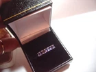 VINTAGE-SOLID SILVER-GENUINE DEEP VIOLET BLUE TANZANITE BAND RING-SIZE M-SUPERB