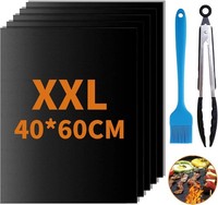 5Er Set Bbq Grillmatte FüR Gasgrill, 60X40Cm Antihaft Grillmatten Aus Teflon,