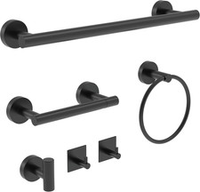 6 PCS Bathroom Hardware Set, Including 16" Hand Towel Bar, Toilet Paper Holder,