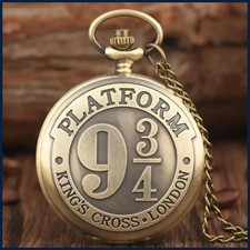 Retro Large Quartz Pocket Watch Bronze Flip Platform Trendy Pocket Watch