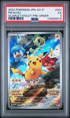 2022 POKEMON JAPANESE SV PROMO SCARLET & VIOLET PRE-ORDER #001 PIKACHU PSA 5