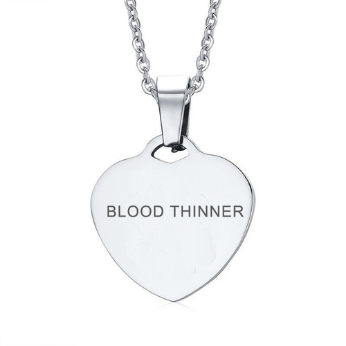 DIY Custom Engraving Medical Alert ID Necklace Pendant Chain Women Men Heart Tag - Picture 15 of 19