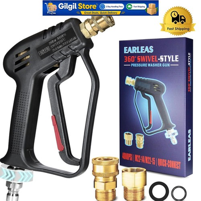 #ad Short Pressure Washer Gun 4000 PSI with 360° Swivel for Easy Cleaning $46.49