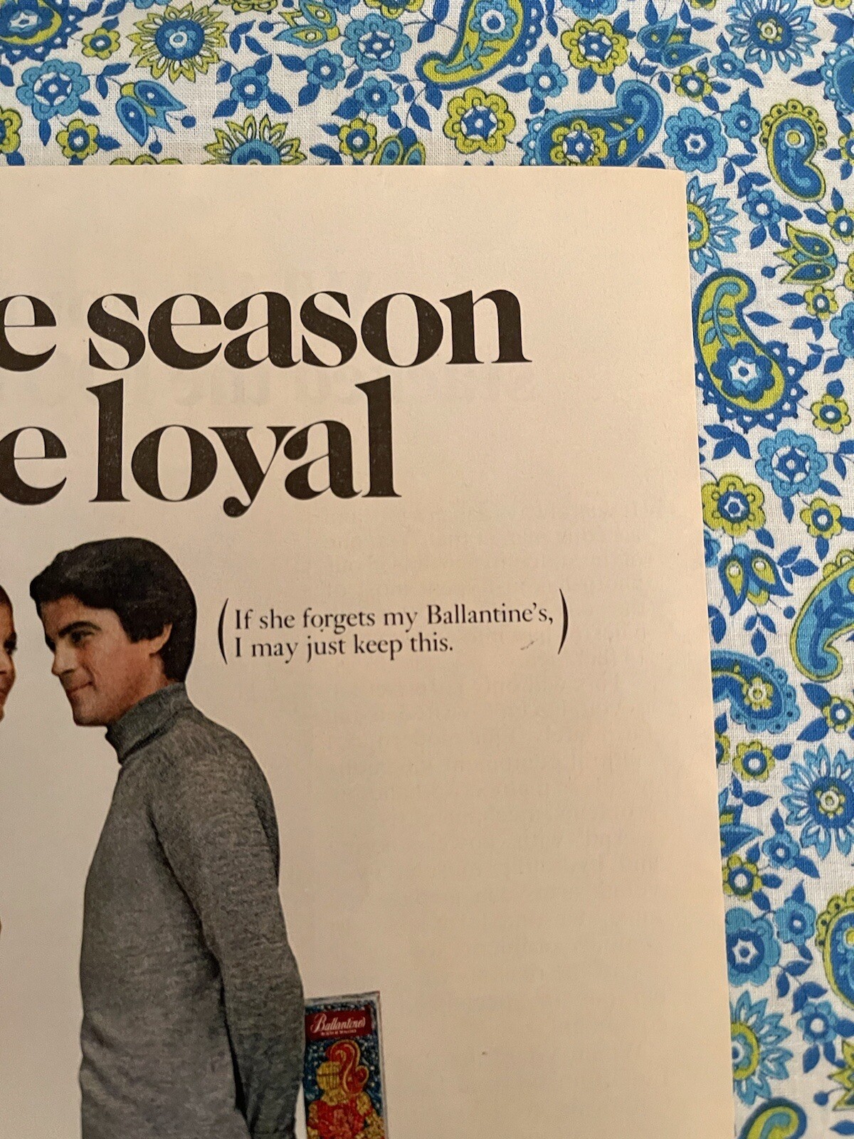 Vintage 1970 Ballentine’s Scotch Print Ad Tis’ The Season To Be Loyal Holiday