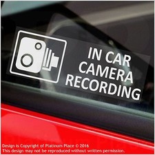 5 x Stickers In Car Camera Recording Signs Warning CCTV Go Pro Dashcam Taxi Cab