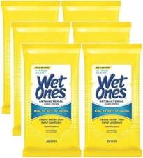 Wet Ones Antibacterial Hand Wipes Travel Pack, Tropical Splash Scent, 120 Count