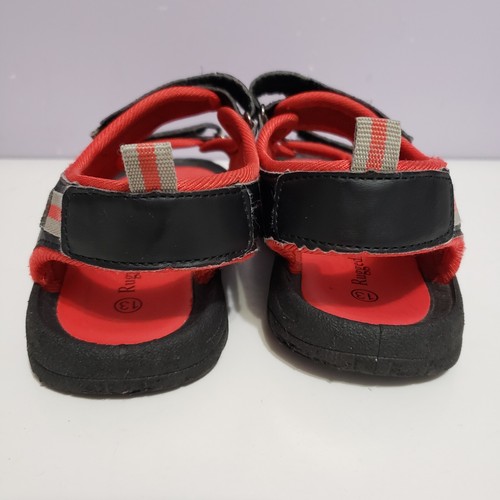 Rugged Bear Red Black Adjustable Outdoor Sandals Kids Sz 13 - Picture 5 of 8