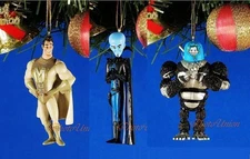 Decoration Ornament Xmas Decor Megamind Bad Blue Brillant Metro Man Minion Set 3
