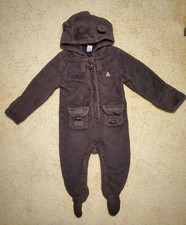 Baby Gap Rare Brannon Bear Warm Fleece Footed Onepiece Bunting Size 6-12M