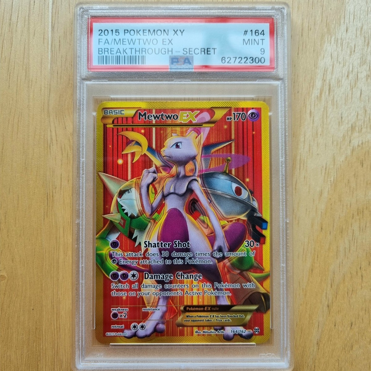 PSA 9 Mewtwo EX 164/162 | Full Art Secret Rare Holo | Mint XY