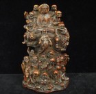 Old Chinese Hand Carving Buddha and 18 Arhats "LuoHan" Boxwood Figurine Statue