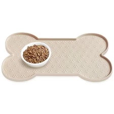 Bone-Shaped Silicone Pet Feeding Mat Non Spill Food Bowl Mat for Cats Dogs