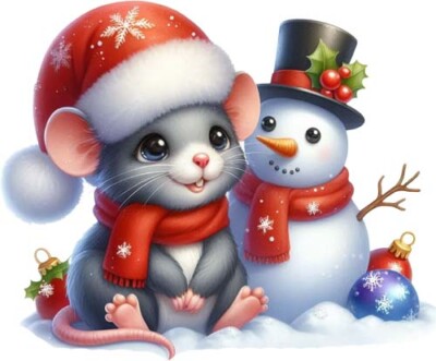 Farbe Weihnachten Ratte Schneemann Wandbild Schlafzimmer Fenster Dekor Vinyl Aufkleber Abziehbild