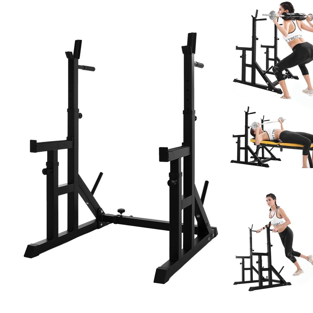 Squat Rack Adjustable Weight Barbell Lifting Stand Bench Press Rack Home Gym