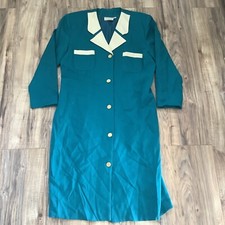Vintage 1980's Nordstrom Town Square Secretary Dress Women's 14 Wool Made in USA