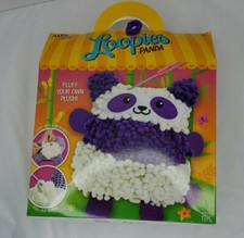 Alex DIY Loopies-Panda fluff your own plush kit. Complete, 13 pc