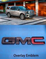 2021-2023 GMC YUKON YUKON XL Front Grill Gloss Black OVERLAY Emblem
