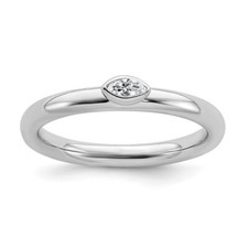 Sterling Silver Stackable Expressions White Topaz Ring