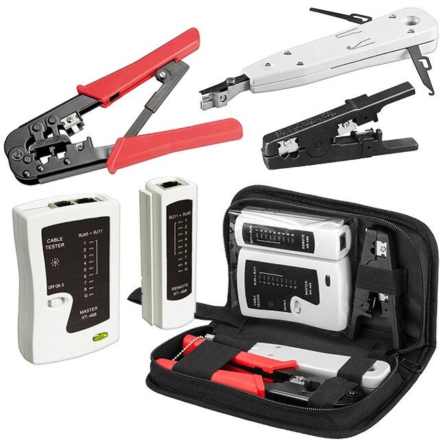 Kit outil reseau Goobay pour cabler une maison neuve en prises RJ45 et telephone
