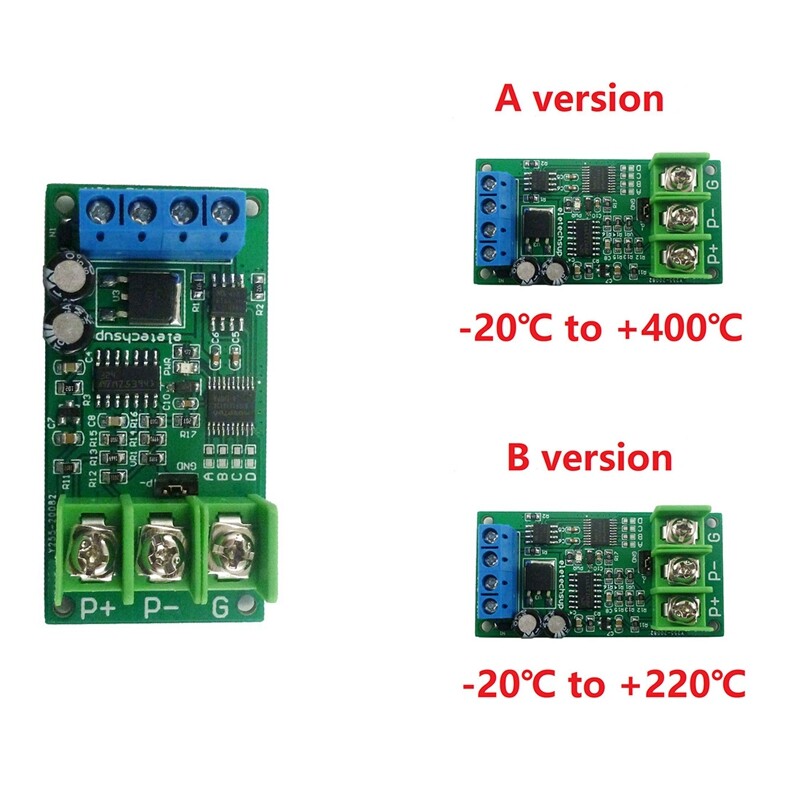 2X( PT100 Platine RéSistance Thermique DC 12V PT100 Convertisseur RTD