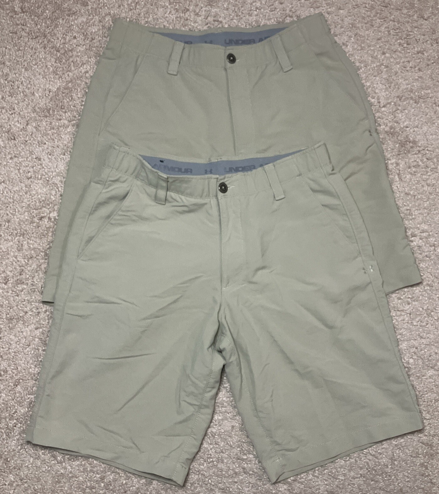 LOT OF 2 Under Armour HeatGear Golf Shorts Mens 32 x 10 Beige Outdoor Fishing eBay