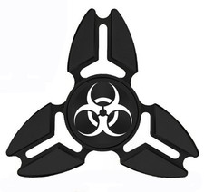 Fidget Spinner Tri-Spinner Aluminum Metal Bio-hazard