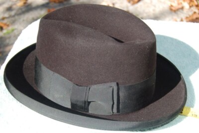 Stetson Homburg Hat, 3X Beaver, plastic liner, EXC condition