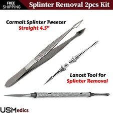 Lancet Veterinary Splinter Removal Kit Splinter Forceps Surgical Instruments 2PC