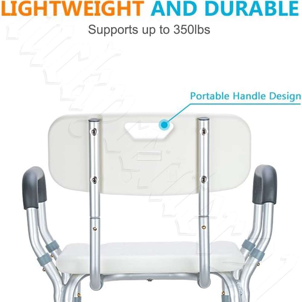 Shower Bathtub Bench Stool Nonslip Seat Adjustable Height Medical