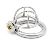 Stainless Steel Male Chastity Device Super Small Short Cage Ring Lock Metal USAA