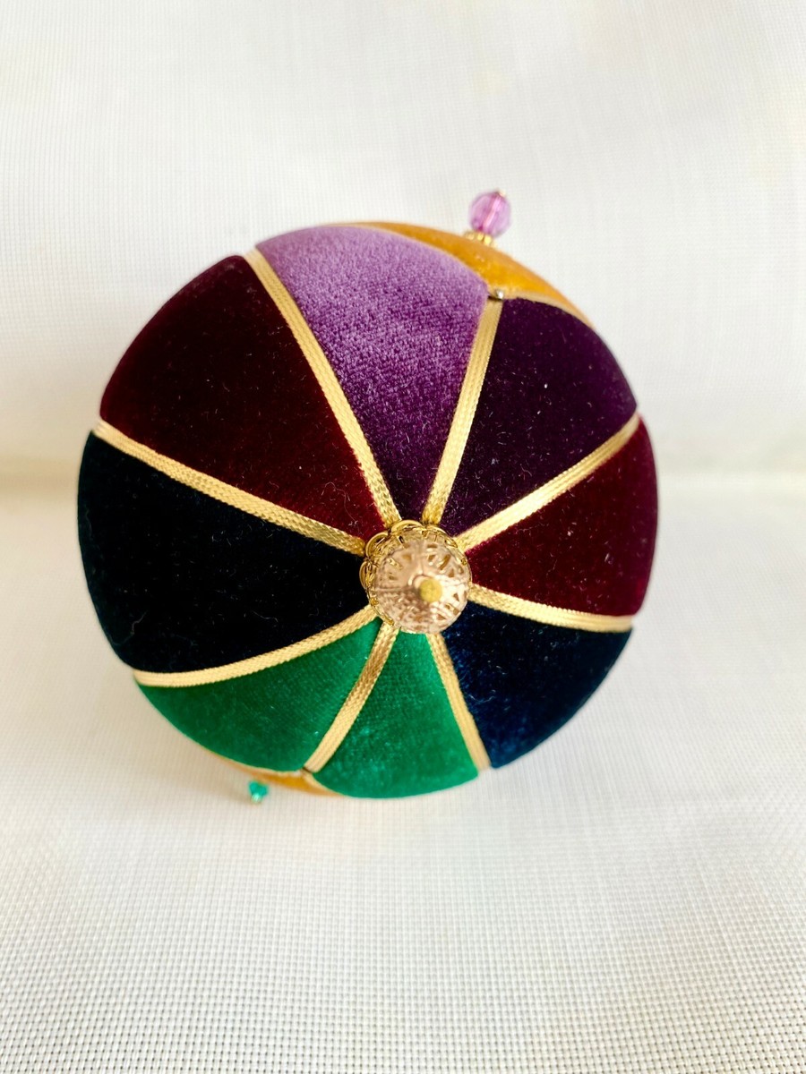 Grandes Boules De Noël Artisanales En Velours Multicolore - Fait Main - Déco Intérieure