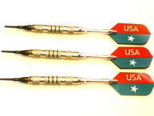 Soft Tip Darts, Used 18 Gram Plated with New Aluminum Shafts and Flights 3887
