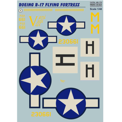 Print Scale 48-173 Waterslide Decal airplane 1:48 Boeing B-17 ''Veni. Vidi. Vici''