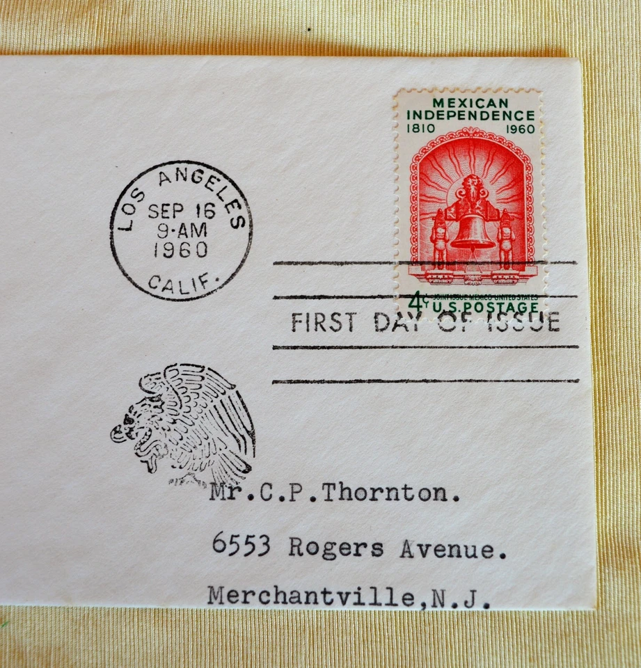VTG Artcraft 1960 US Postage 4c FDC 150th Anniversary Mexican Independence  - Image 4 of 4