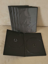 Lot Of 5 Empty Double DVD Blank Slim Size Black DVD Replacement Cases