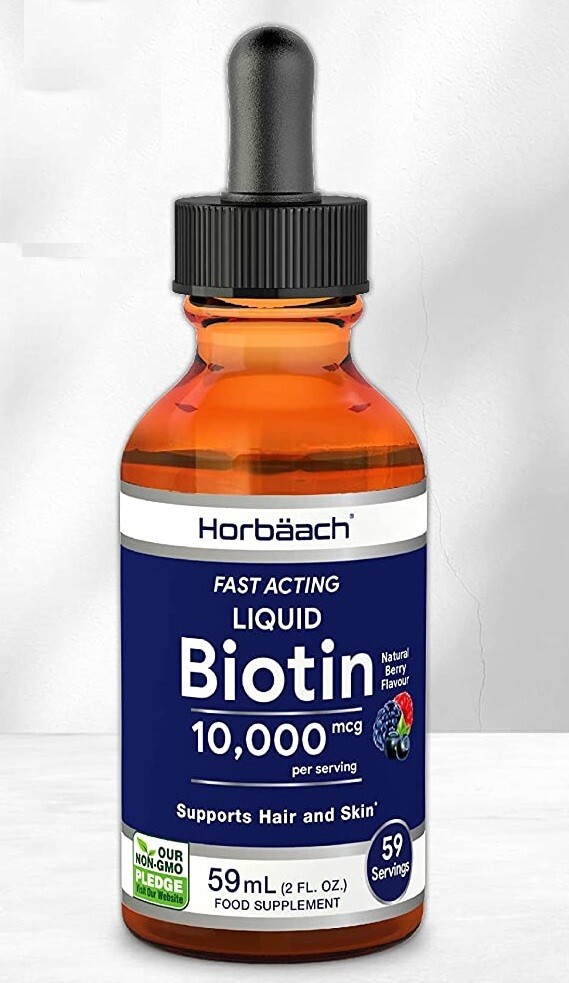 Biotin biotina vitamin b-7 10000mcg 59 dosis c/gotero lo mejor para el pelo sano