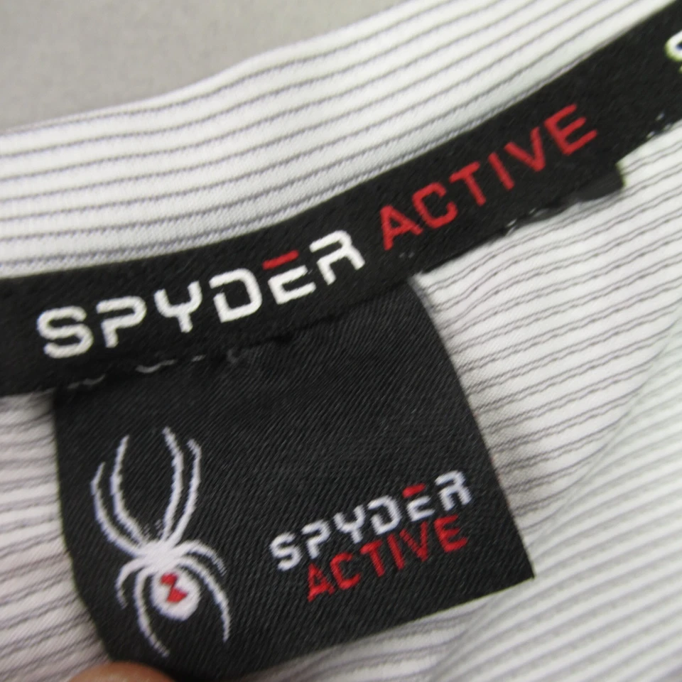 Spyder 衬衫男式中号短袖圆领户外轻便条纹 — 第 3/4 张图片