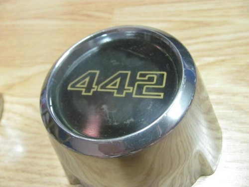 1985-87 Olds 442, 14"-15" Chrome Rally Wheel Center Cap Set #416393 - Picture 8 of 16
