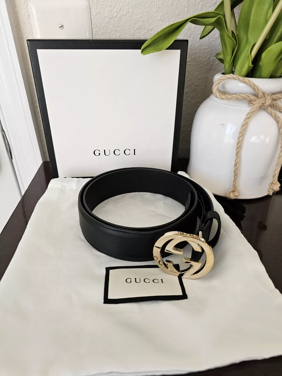 Ceinture noire Gucci