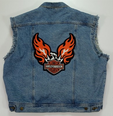 harley davidson denim jacket ebay