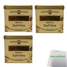 Twinings Original loser Tee Earl Grey Tea 3er Pack (3x 200g Metalldose) + usy Bl