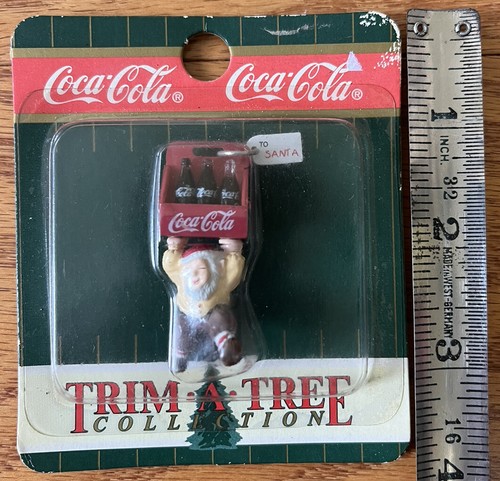 Coca-Cola Nome Carring 6 pack trim a tree NOS Santa Tag 2” - Picture 2 of 3