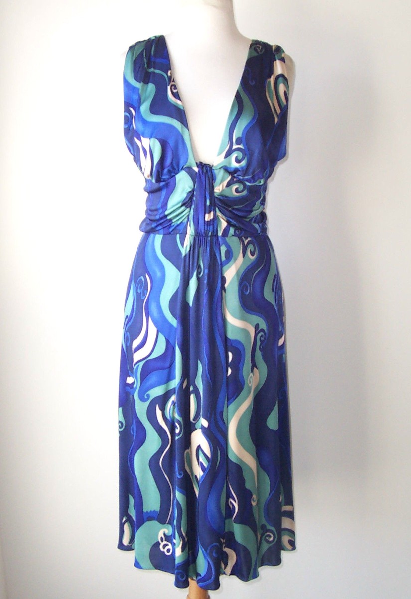farretti dress blue ALBERTA FERRETTI Swirl Print Plunging Open Back 44 8 or 46 10 Sherri Hill Strapless Floral Masterfully tailored from 100% collection:fit-liberty Silk Satin Colors:Black