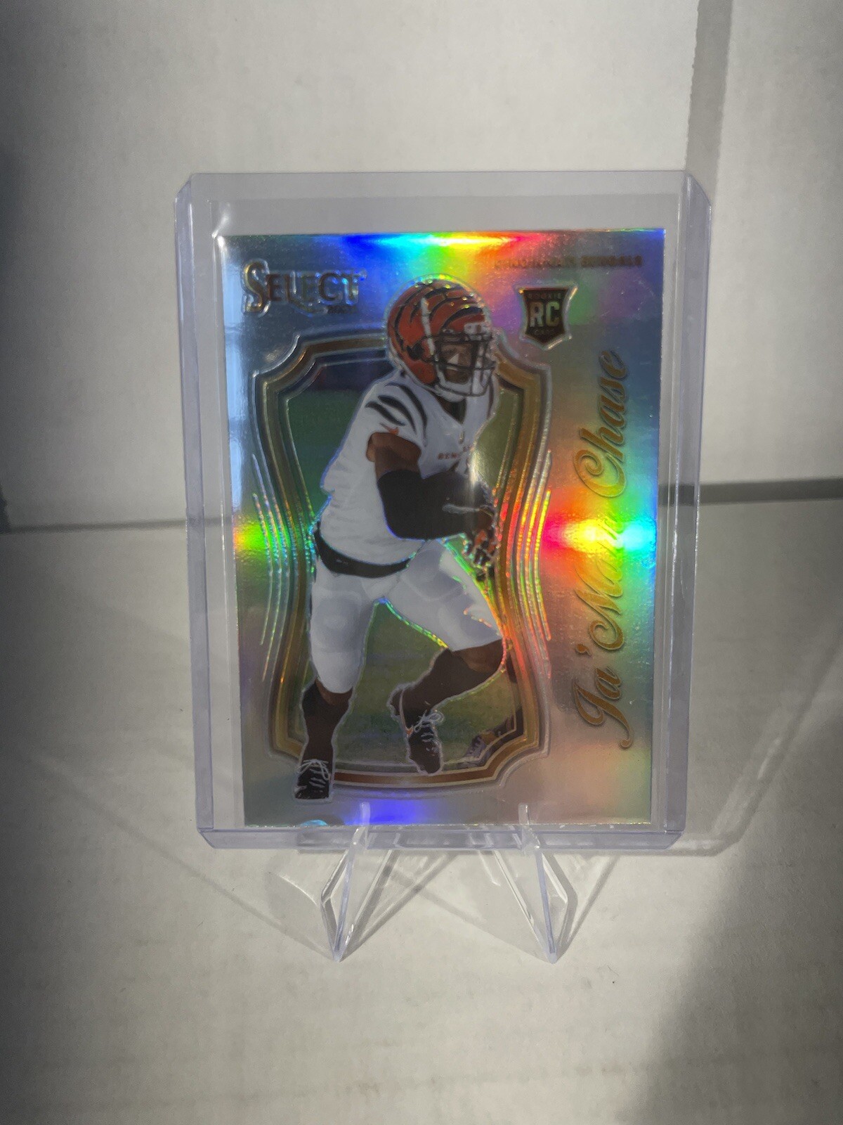 2021 Panini Select - Select Certified Rookies Silver Prizm Ja'Marr Chase (RC)